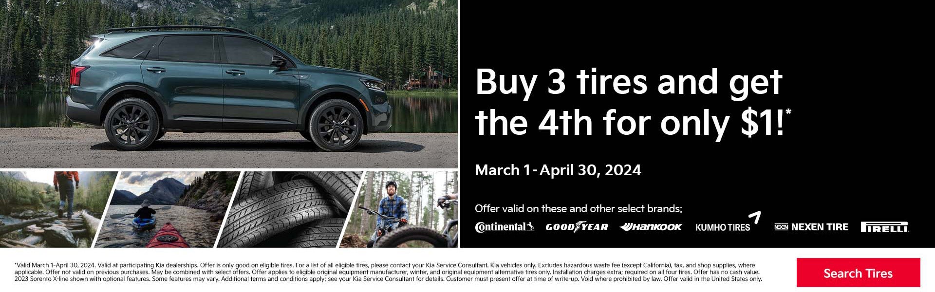 Buy 3 Tires and get the 4th for $1